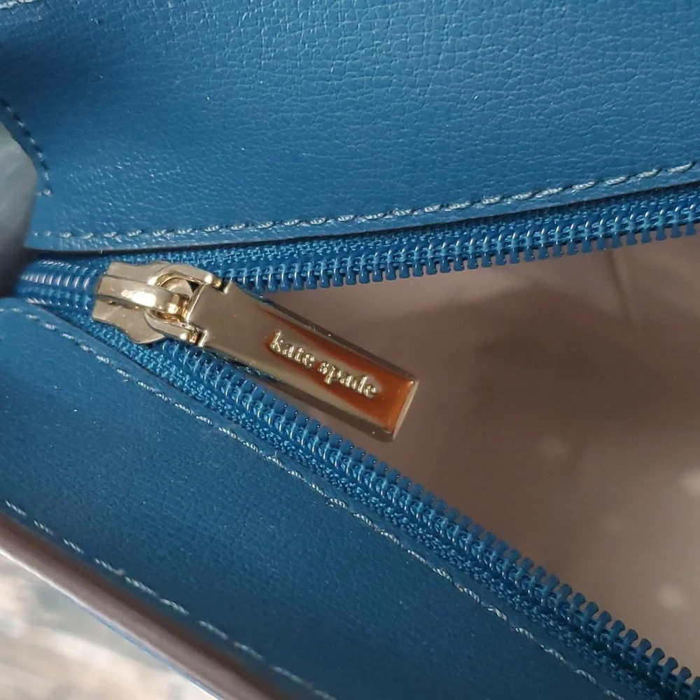 Kate Spade | Harper Peacock Blue Leather Tote Shoulder Bag - Picture 6 of 11